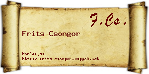 Frits Csongor névjegykártya